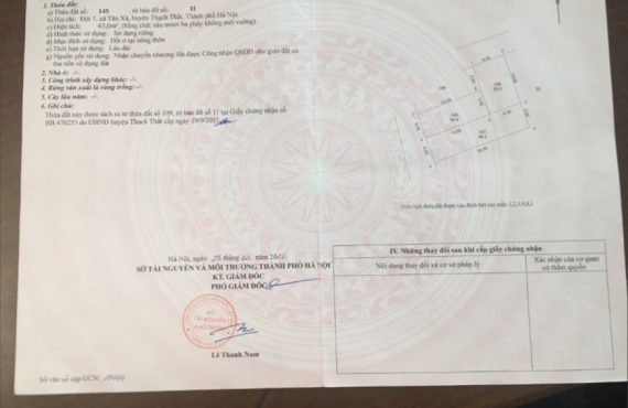 Bán đất tại thôn cầu sông xã tân xã