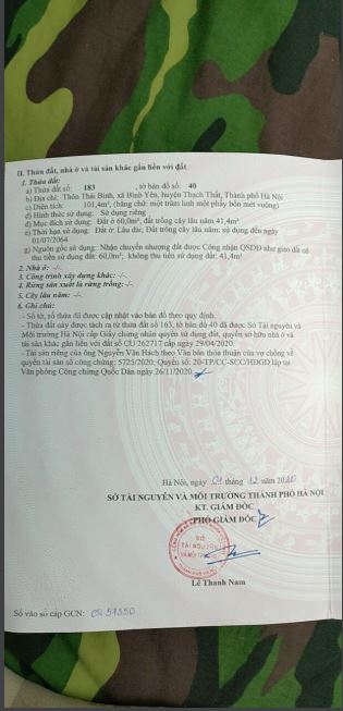 Bán đất tại thái bình xã bình yên huyện thạch thất