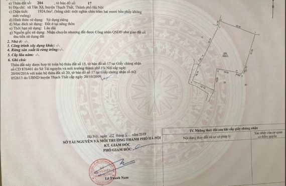 Bán đất tại xã tân xã thạch thất