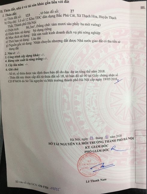 Bán đất tại khu TDC phú cát