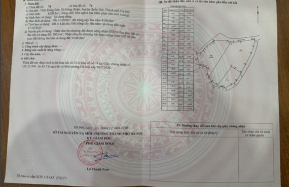 Bán đất tại thôn đồng bèn xã đông xuân huyện quốc oai