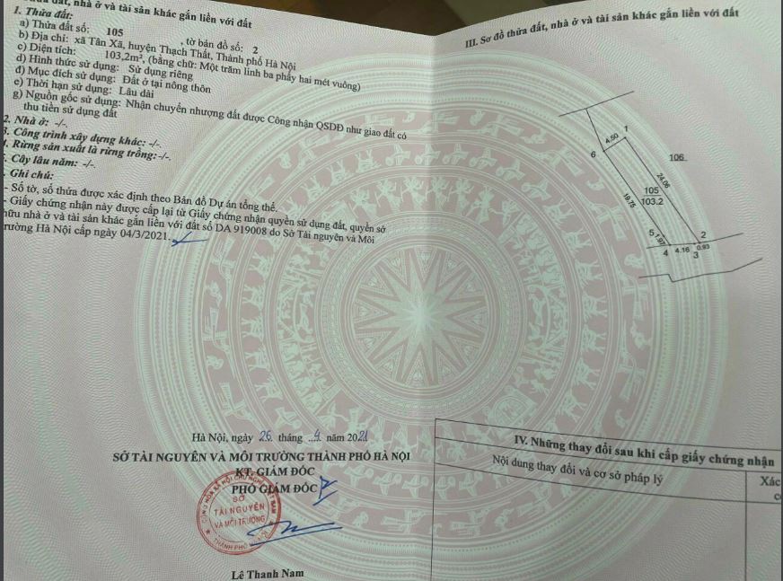 bán đất tại thôn 3 xã tân xã0